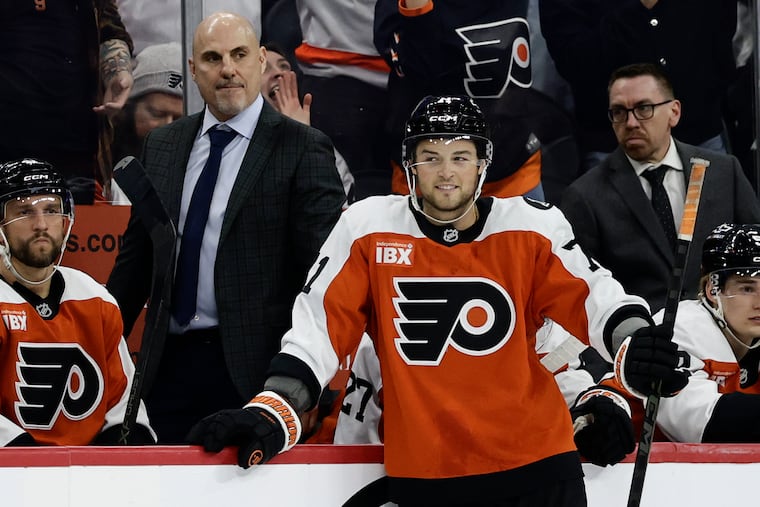 Flyers right wing Tyson Foerster is happy to be back after being injured in December.