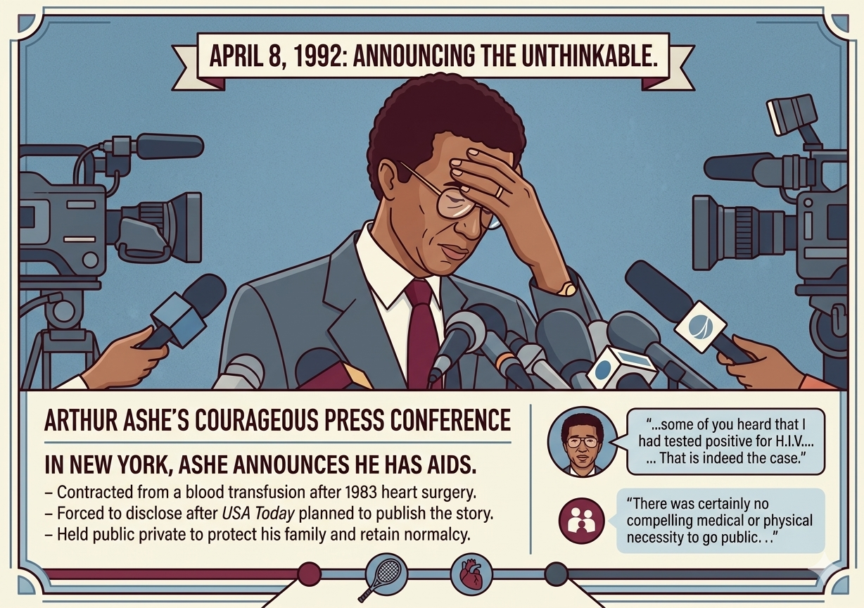 When Arthur Ashe Revealed To The Public That He Had AIDS