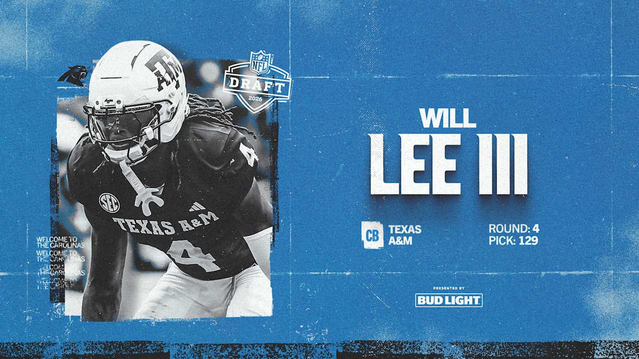 With the No. 129 overall pick, the Panthers choose cornerback Will Lee