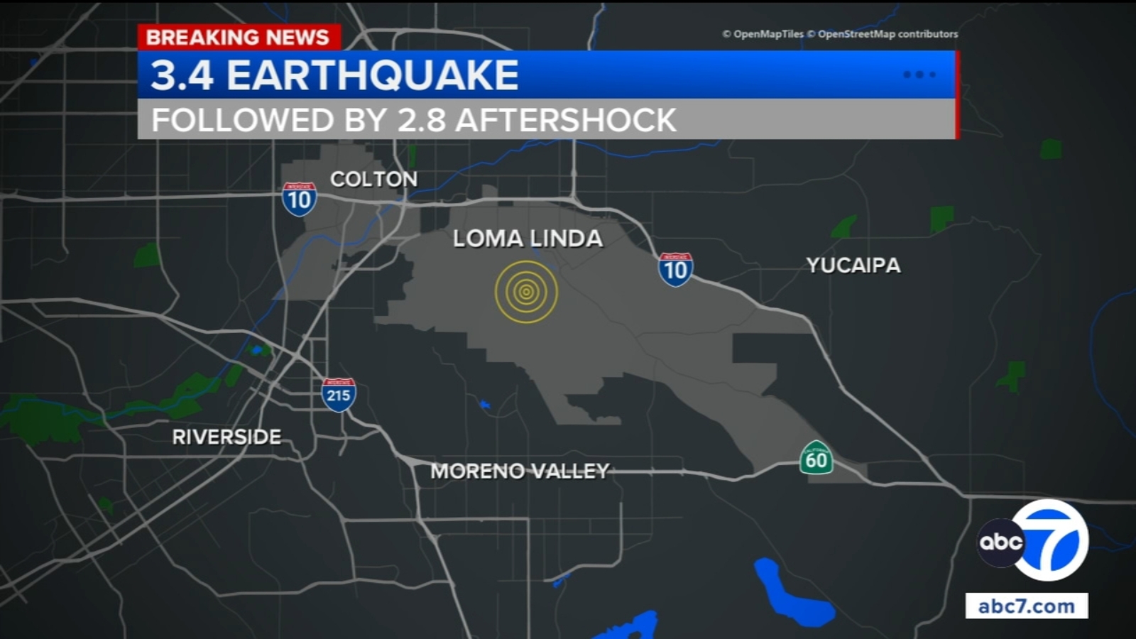 3.4-magnitude earthquake rattles Loma Linda area in San Bernardino County, US Geological Survey says