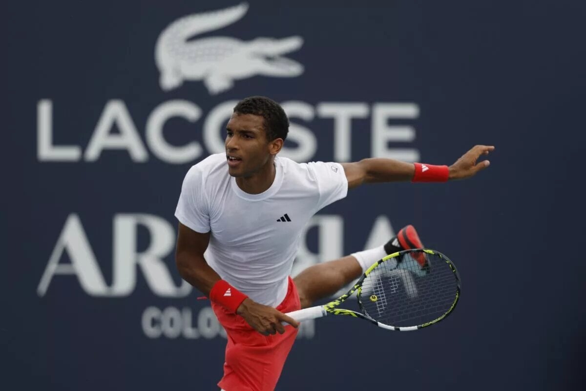 Felix Auger-Aliassime in action ahead of the ATP Hamburg.