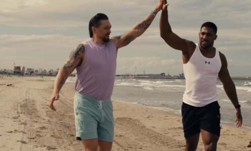 Anthony Joshua and Oleksandr Usyk recreate Rocky training montage as bromance blossoms