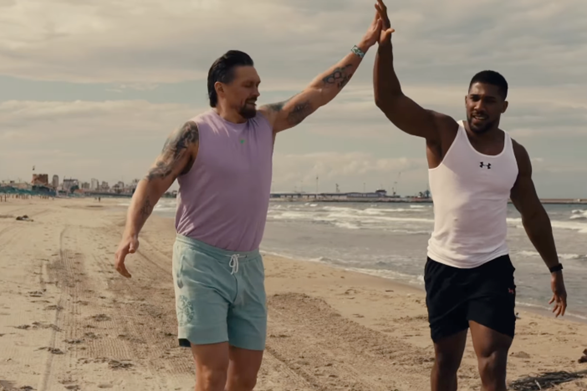 Anthony Joshua and Oleksandr Usyk recreate Rocky training montage as bromance blossoms