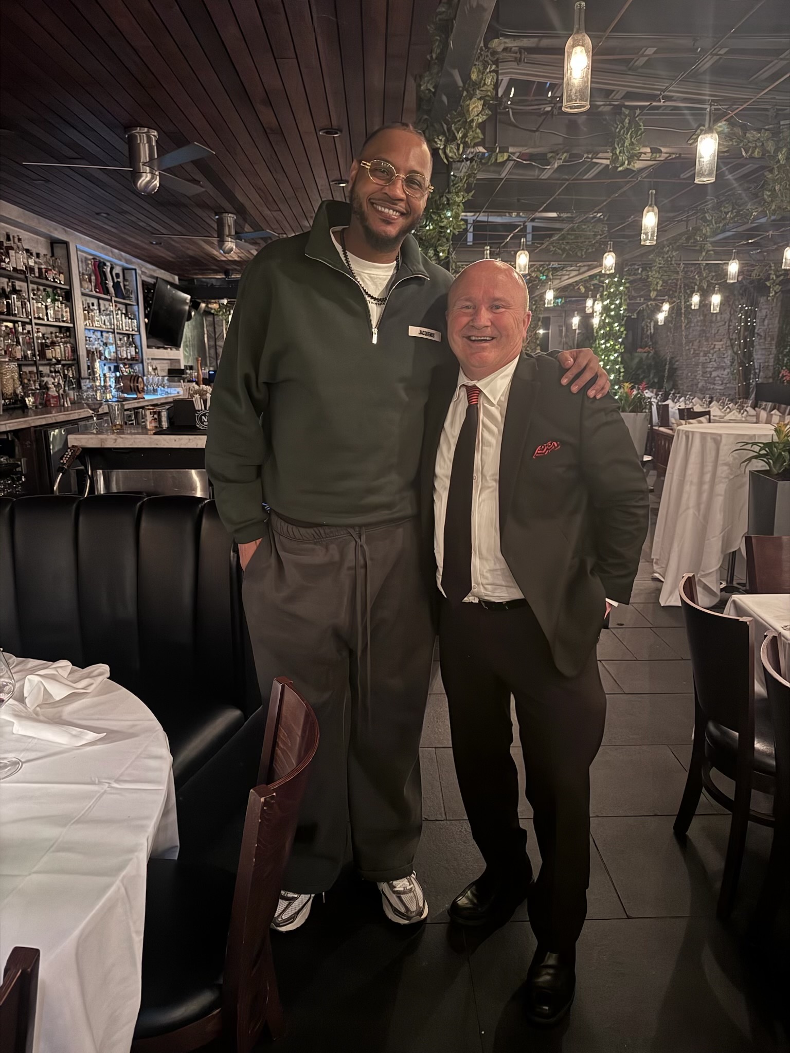Carmelo Anthony and Matt Hasselbeck in CT