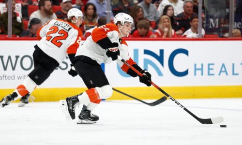 Flyers center Denver Barkey has earned the trust of coach Rick Tocchet.