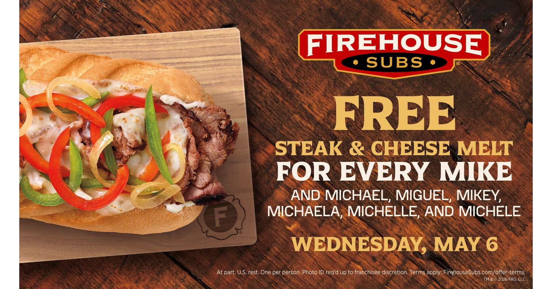 Firehouse Subs® Invites Every Mike in America to Try the New Steak & Cheese Melt