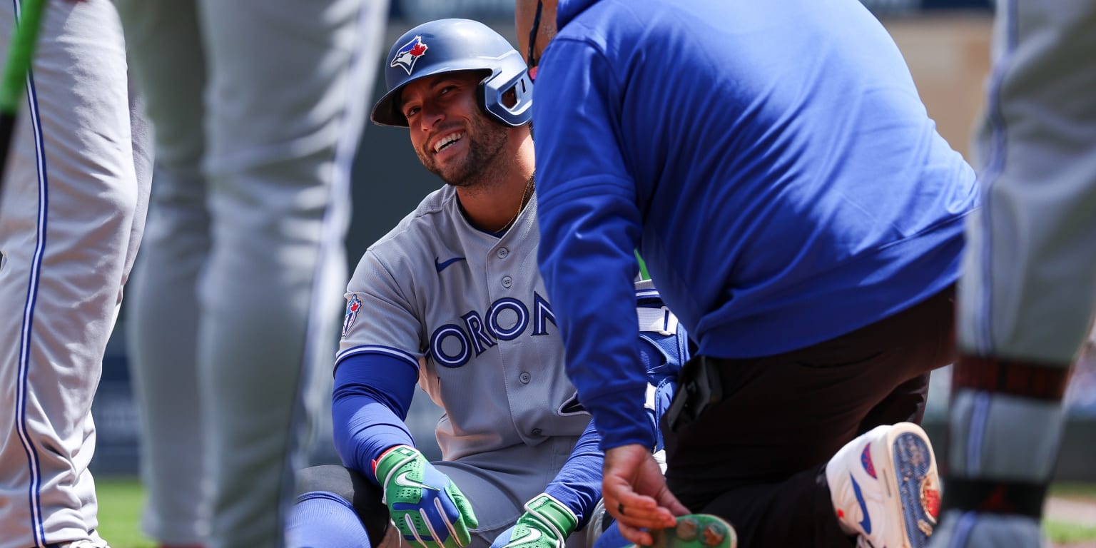George Springer exits game after hit by pitch