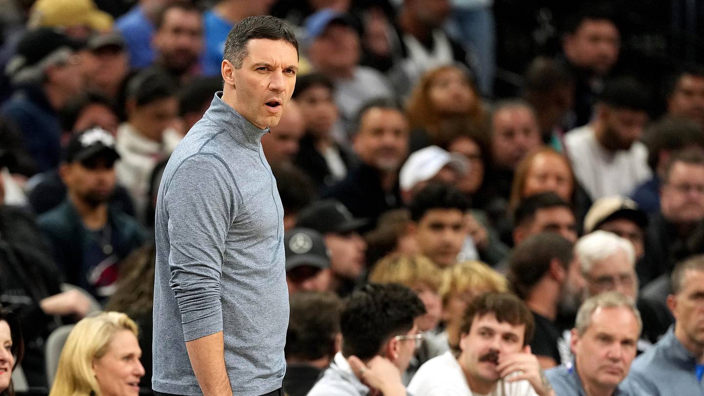 Feb 4, 2026; San Antonio, Texas, USA; Head Coach Mark Daigneault reacts during the first half against the San Antonio Spurs at Frost Bank Center. Mandatory Credit: Scott Wachter-Imagn Images