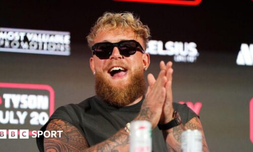 Jake Paul at a news conference in 2024