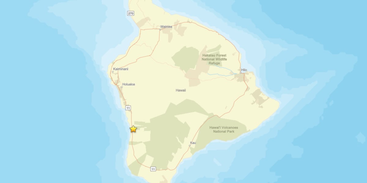 M5.9 earthquake recorded on Mauna Loa; NO tsunami expected