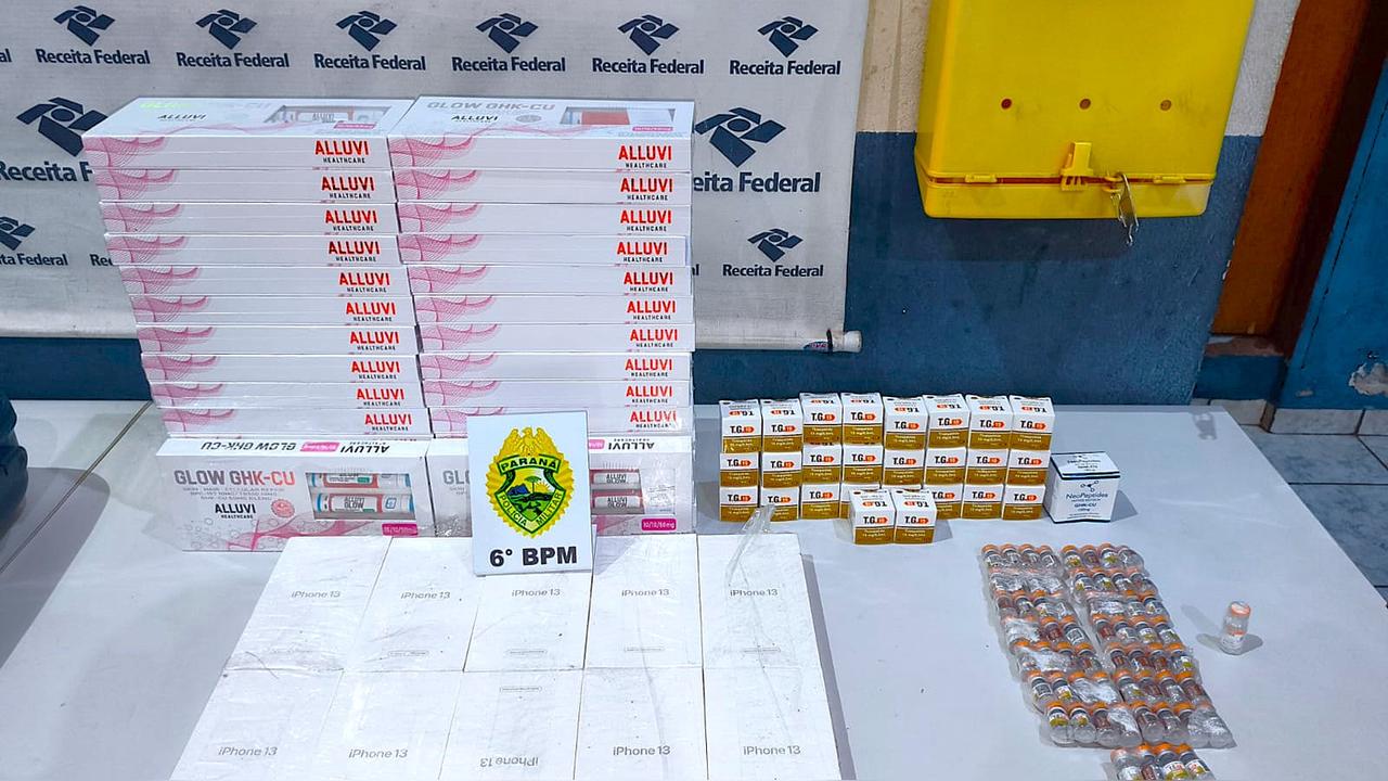 Mais de 100 itens ligados ao contrabando são apreendidos pela PM no Bairro Guarujá