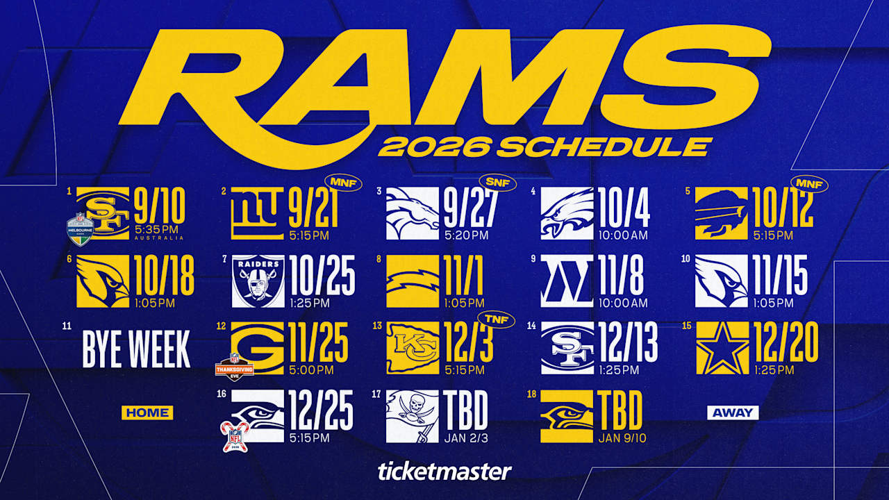 Rams release official 2026 schedule