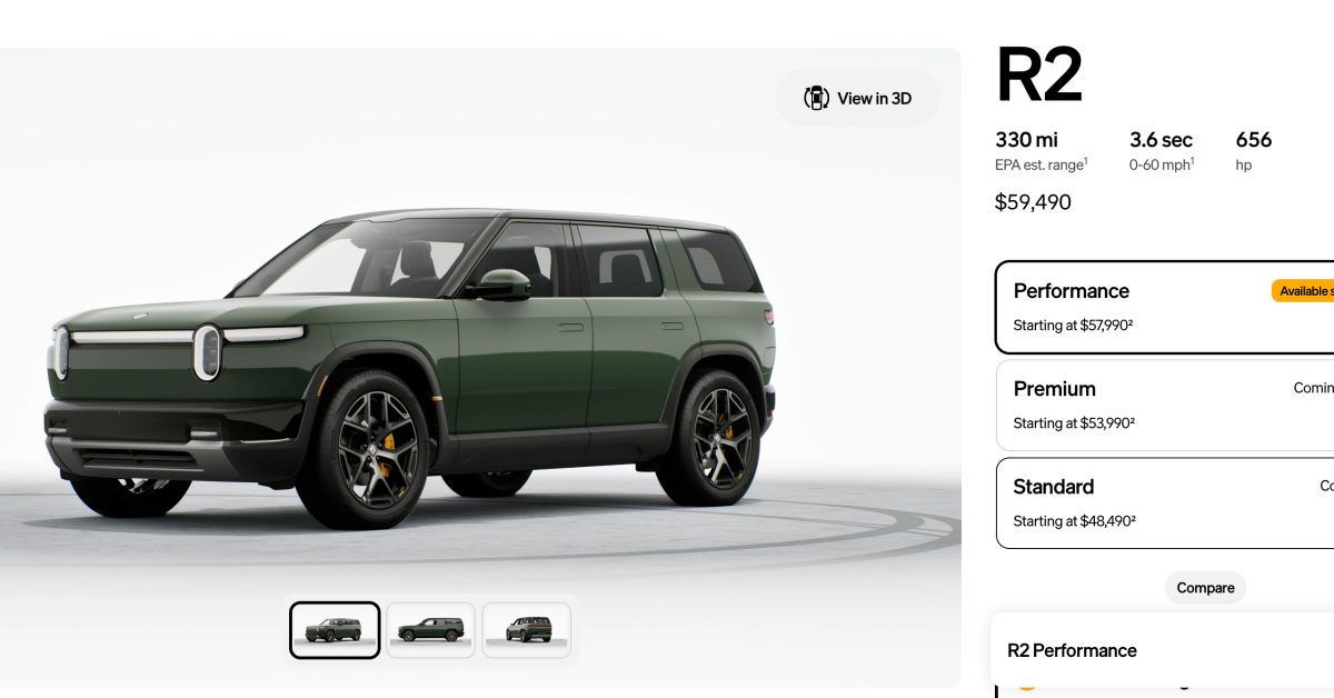 Rivian opens R2 configurator: here are all the options and pricing