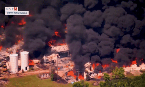 Sigma Renew 360 fire sends black smoke over Henry County, Tennessee