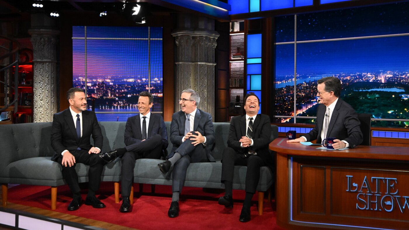 Stephen Colbert and late night hosts strike again as his show nears finale : NPR