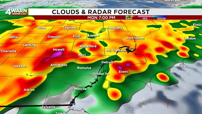 Storm chances, and the heat, continue to start the workweek in Metro Detroit