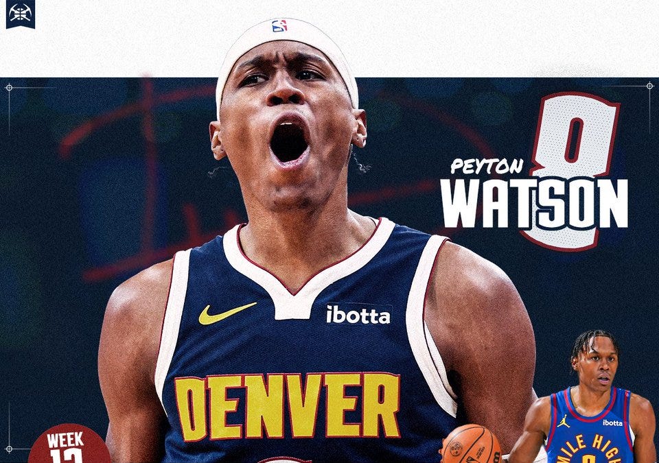 The Nuggets miss Peyton Watson badly