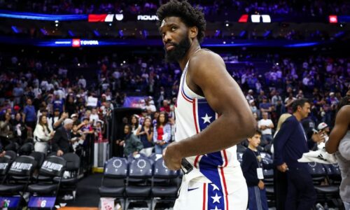 Joel Embiid scored 24 points in the Sixers' 144-114 loss to the Knicks in Game 4 of their second-round series.