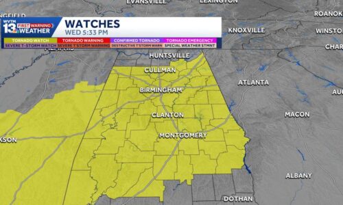 Tornado risk Wednesday for Alabama