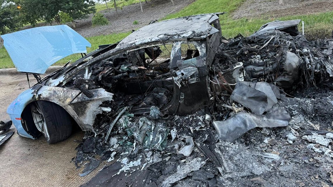 Two Lamborghinis involved in fiery wreck in Cypress area, according to fire department