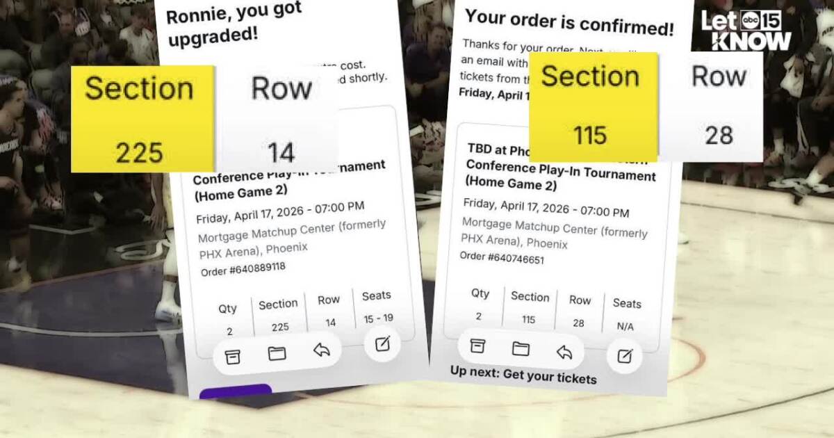 Valley man says StubHub gave worse seats after seller failed to fulfill order
