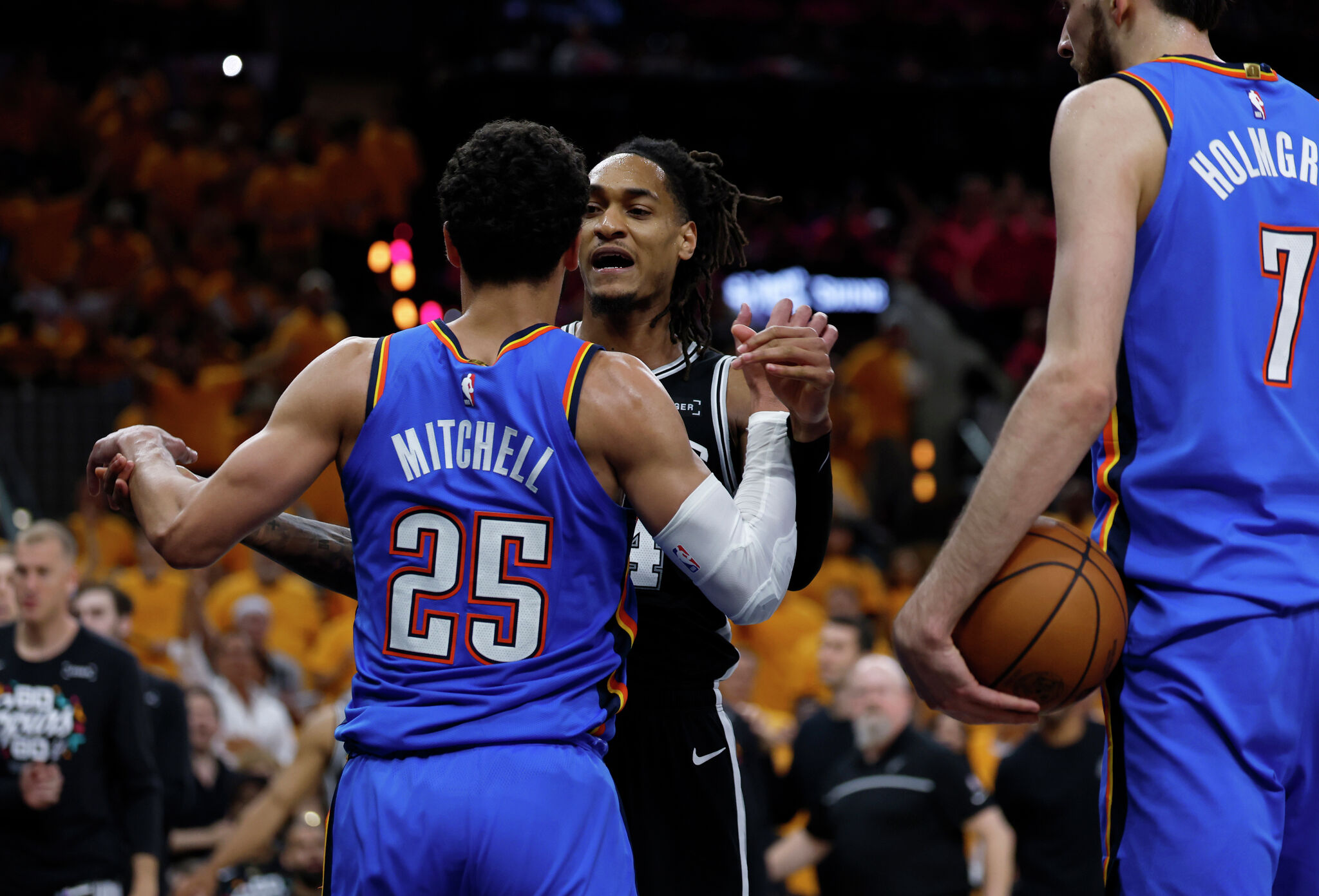 Why Devin Vassell confronted Ajay Mitchell in Game 3 exchange