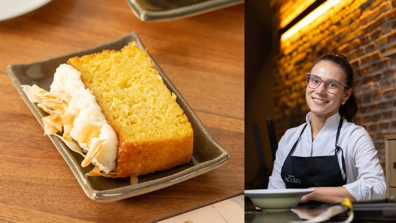 bolo de milho com cocada da chef confeiteira Anna Cury