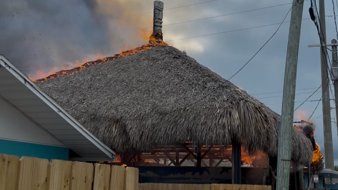 Fire crews battle large blaze engulfing Cocoa Beach restaurant